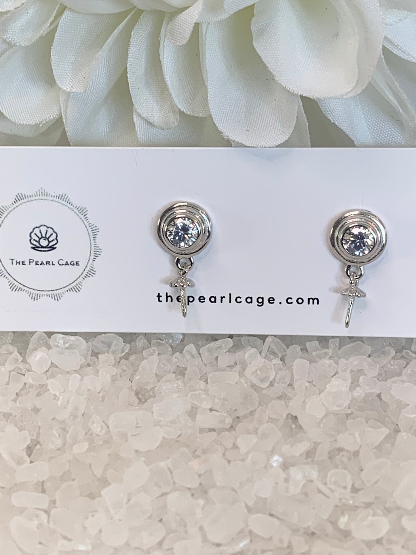 Round CZ drop studs