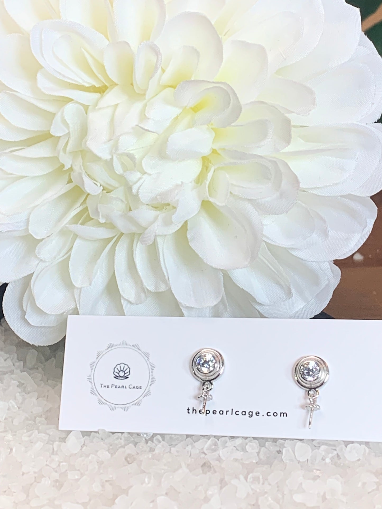 Round CZ drop studs